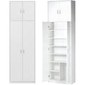 Armadio Armadietto alto multiuso, con 4 ante e 10 scomparti, 235 x 74 x 35 cm, (Bia