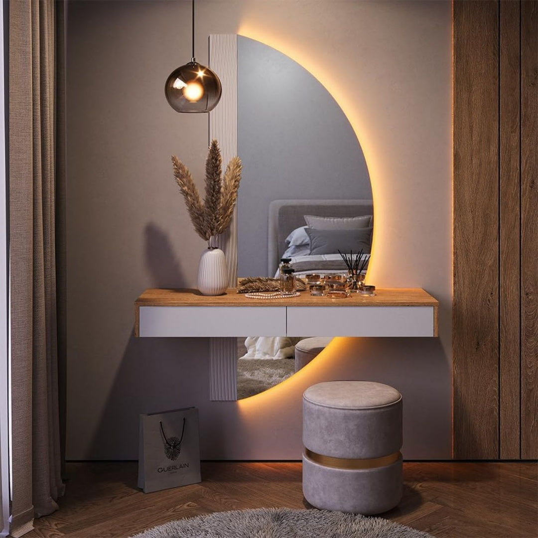 Tavolo con specchio a LED