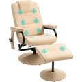 Poltrona Poltrona Relax Massaggiante con Pouf Poggiapiedi a 145 Crema