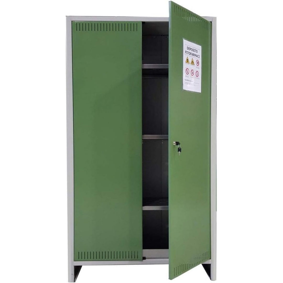 Armadio MADE IN ITALY 7PZ ARMADIO PER FITOFARMACI KIT 2 ANTE CM 100X40X179H A NORMA