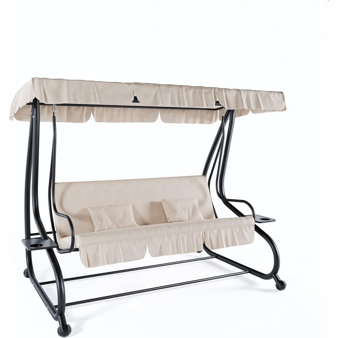 Letto reclinabile beige 200 x 120 x 160 cm